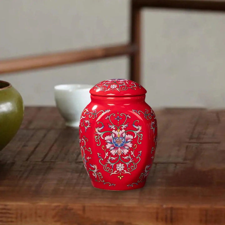 Lisslune | Hand-painted porcelain flower vase - Stylish tea storage and home accessory