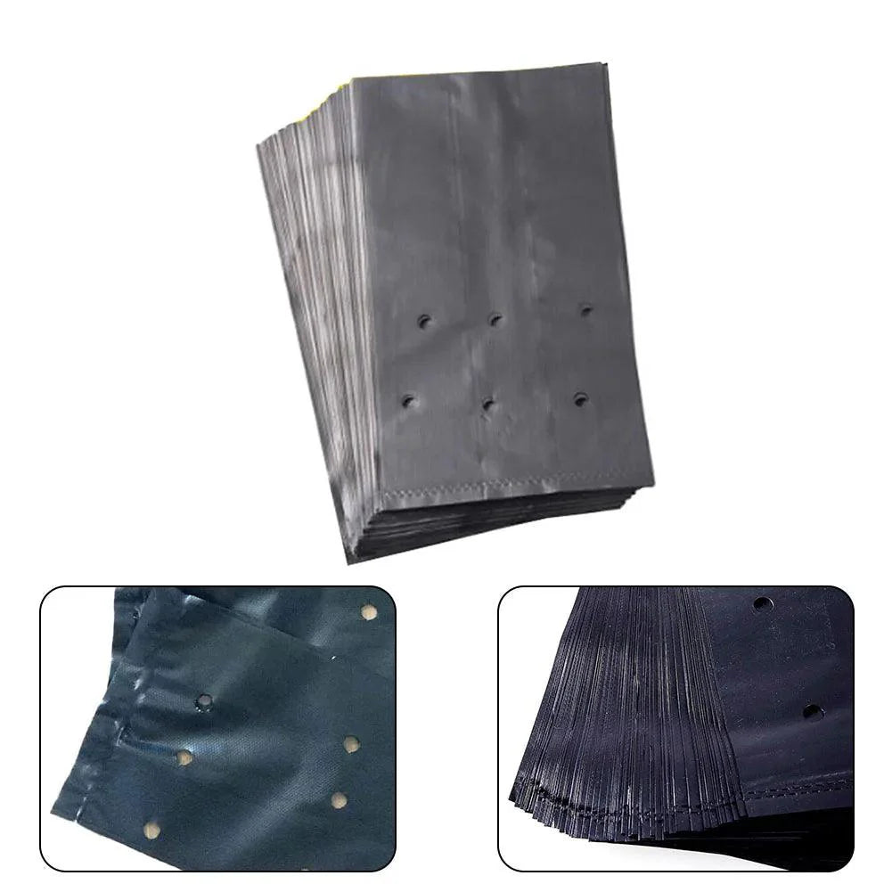 Lisslune | 100 Eco-friendly PE Plant Bags for Optimal Plant Growth - Ideal Cultivation Solution for All Gardeners