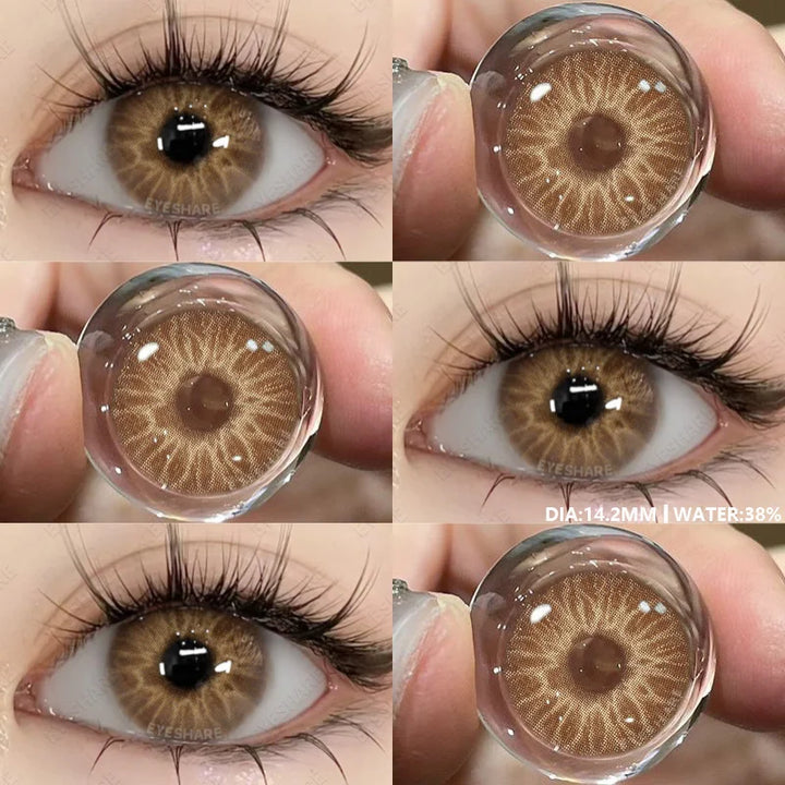 Rynx | 1 Pair of New Color Contact Lenses for Eyes Naturally Blue Eye Lenses Purple Lenses Gray Eye Contacts Brown Eye Lens Yearly