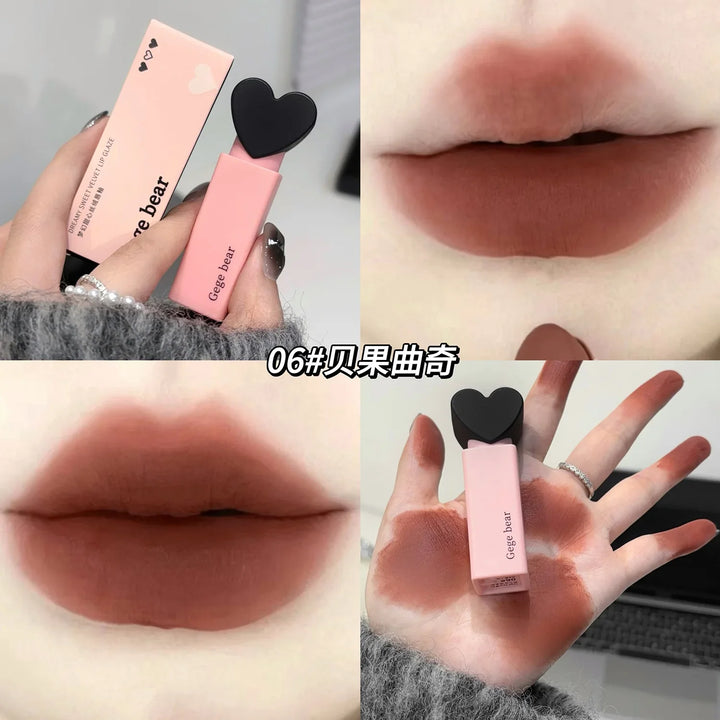 Rynx | Sweet Heart Velvet Lip Gloss Face Mouth Matte Mist Pink Tint Party Lipstick Powder Rouge Eyeshadow Fair Price Makeup Wholesale
