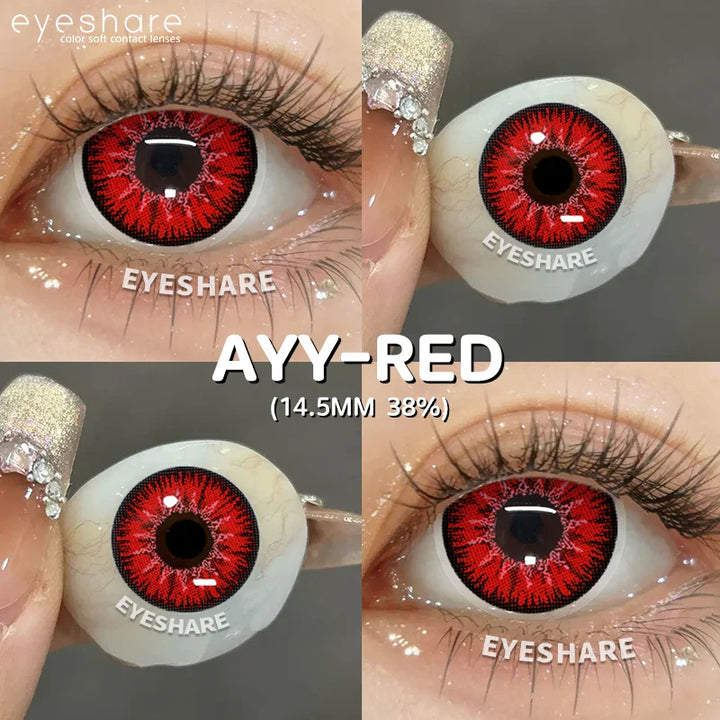 Rynx | 1 Pair Cosplay Contact Lenses Anime Eye Lenses Halloween Beautiful Pupils Red Cosmetic Color Contacts Annual Eye Lenses