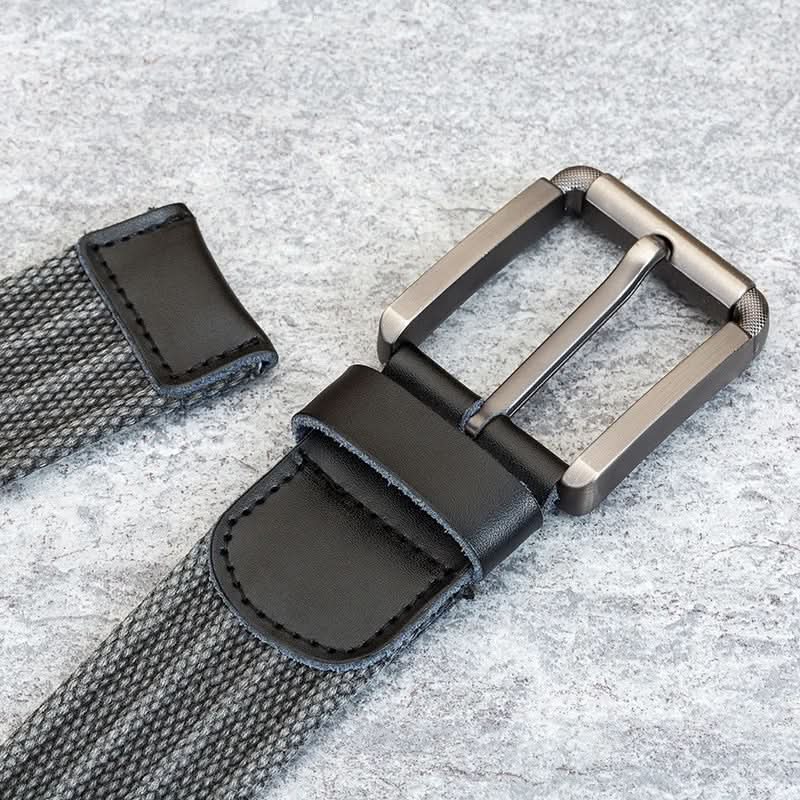 Lisslune | Men’s Canvas Belt – Adjustable Casual Striped Waistband