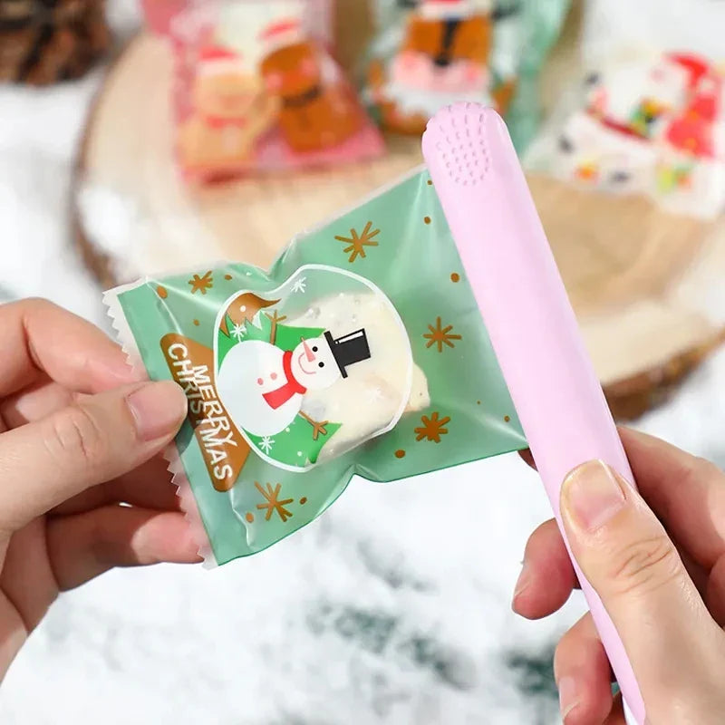 Rynx 100 pieces Christmas candy cookie heat-seal bags handmade nougat baking packaging pouches Christmas decorations 2024 New Year gift