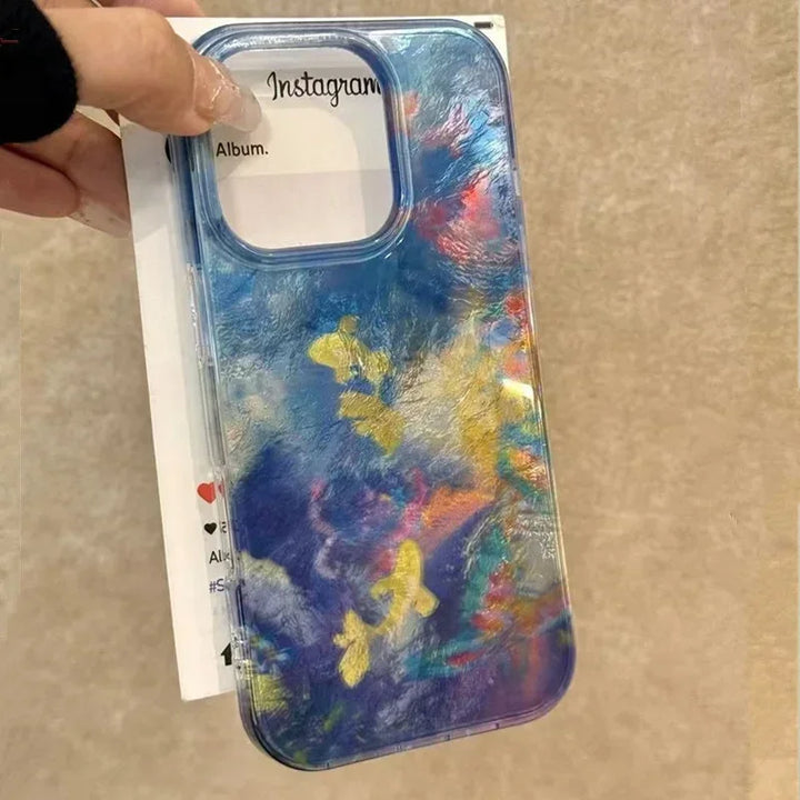Lisslune | Für iPhone 16 Pro Hülle Farbverlauf Goldfisch Schmetterling Handyhülle für iPhone 16 15 14 13 12 11 X XR Xs SE2 SE 8 7 Plus Pro Max Hülle