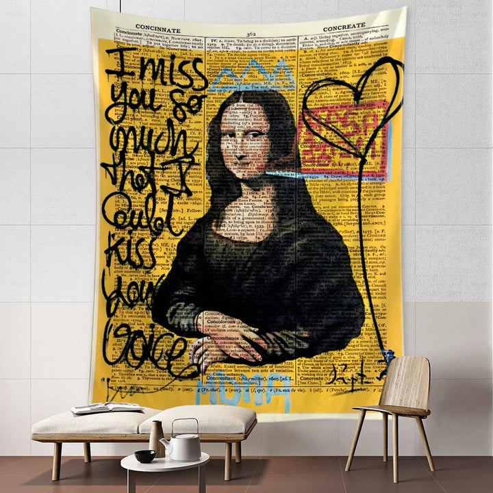 Lisslune | Pop Art Mona Graffiti Wall Tapestry