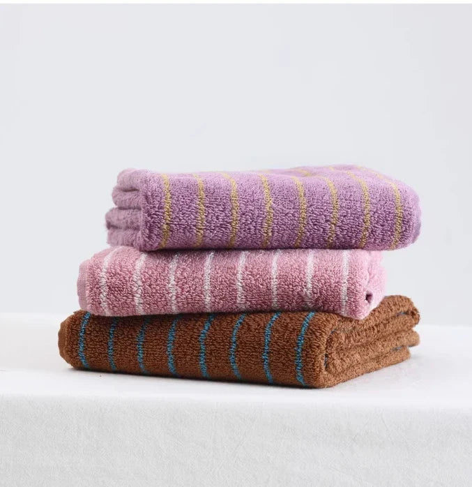 Rynx | Striped Geometric Diamonds Cotton Towels Soft Absorbent Face Towel Combed Long Staple Fiber Kids Hands Towel Adults Bath Household To