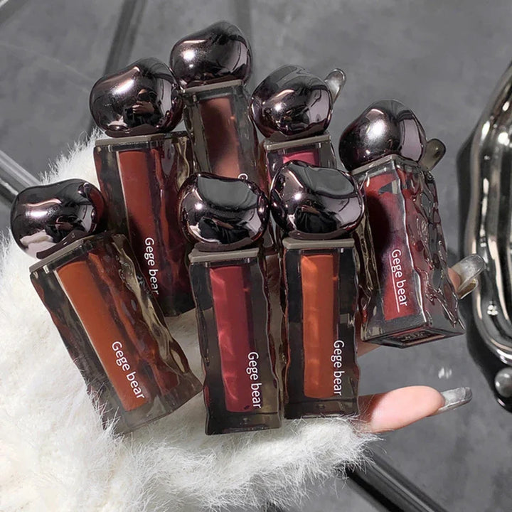 Rynx | Dark Purple Lipgloss Water Light long-lasting clear moisturizing Mirror Pink Peach Lip Tint non-sticky Cup liquid lipstick Makeup