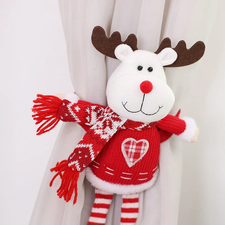 Rynx Christmas Dolls Curtain Buckle Santa Claus Snowman Ornament Merry Christmas Decoration for Home Christmas Gifts New Year 2025