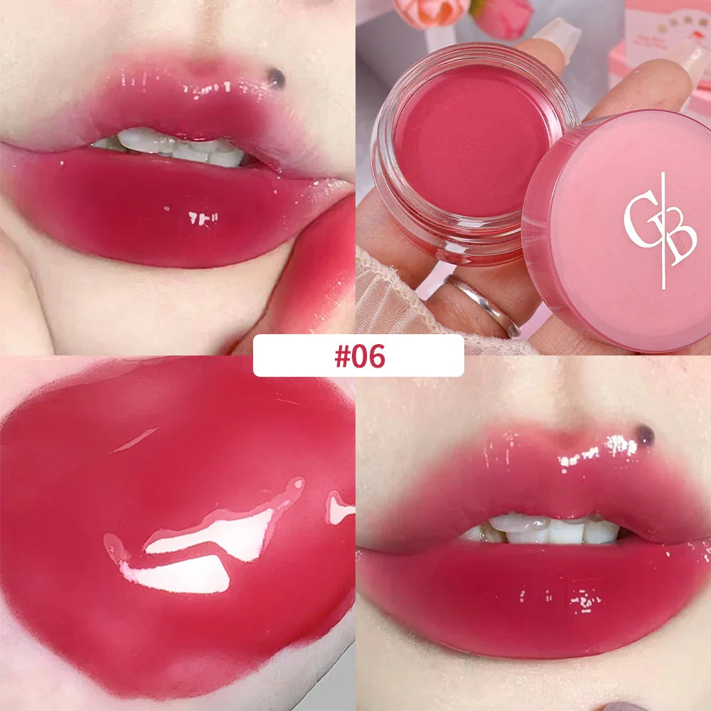 Rynx | Jelly Canned Lip Glaze 8 Colors Mirror Water Light Jam Lip Color Pigmented Long-lasting Moisturizing Plumping Lip Gloss Makeup
