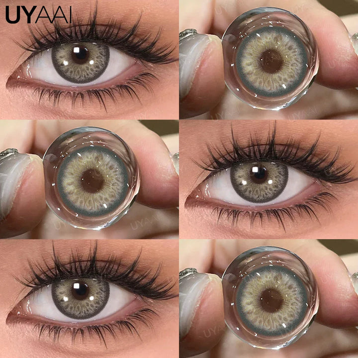 Rynx | 1 Pair Brown Lenses Natural Large Eyes Gray Lenses Cosmetics Korean Style Lenses y2k Colorcon Blue Eye Contacts Purple Lenses