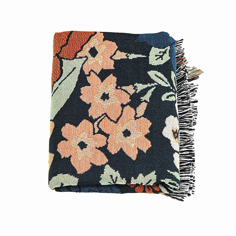 Rynx | Textile City Ins Galsang Flowers Throw Blanket American Style Country House Decoration Sofa Cloth Outdoor Camping Leisure Mat