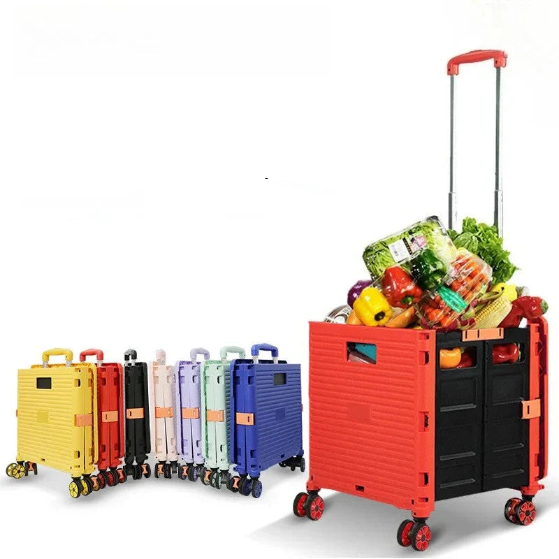 Lisslune | Folding Shopping Trolley with Silent Wheels – EasyCart