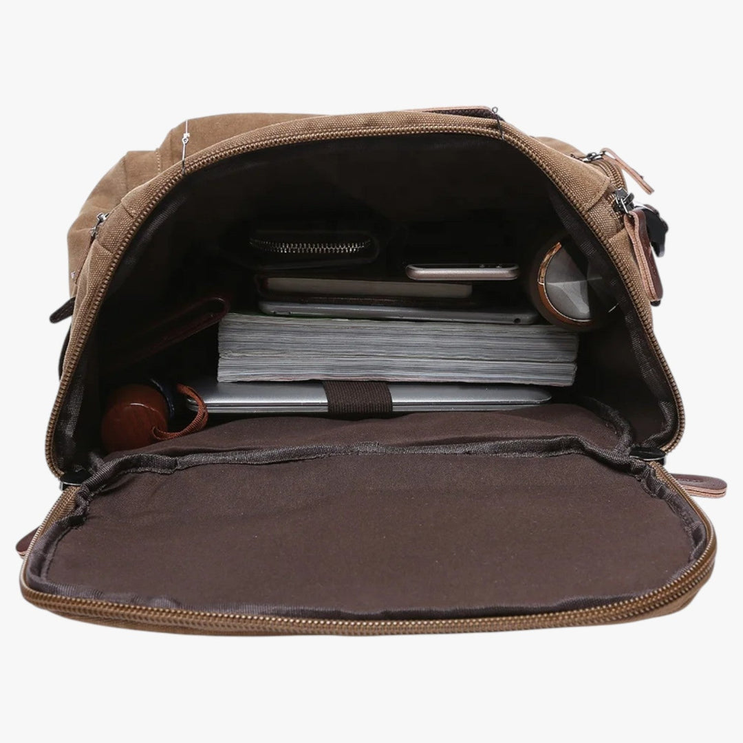 Lisslune | Vintage Canvas Backpack – Stylish & Functional with Laptop Compartment for Everyday & Adventure