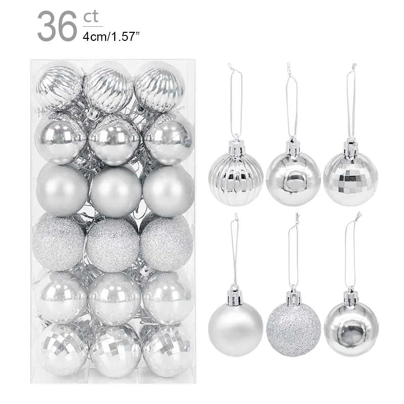 Rynx 1box Christmas balls Christmas tree decoration ball Xmas hanging tree ornament home party decor New Year gift Noel Navidad