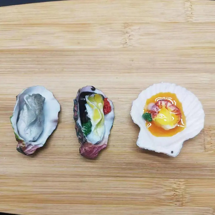 Lisslune | Realistic Flat Shell BBQ Oyster Miniature Model - Perfect for Creative Projects