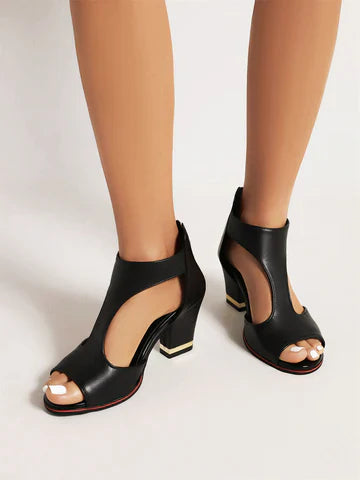 Lisslune | Leather Orthopedic Heeled Sandals