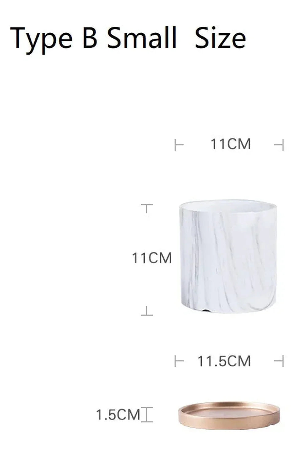 Lisslune | Marble Gold Leaf Plant Pot Set