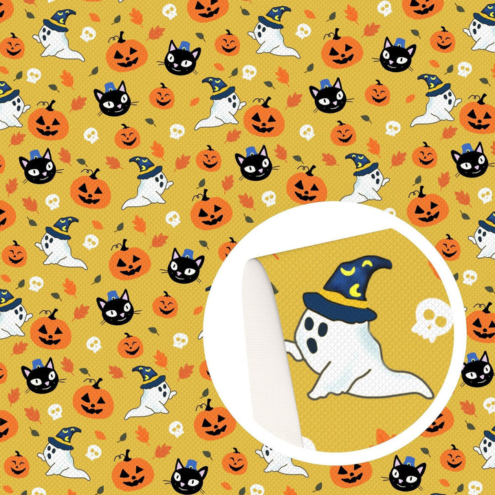 Lisslune | Halloween-themed leather craft sheets - ghost & pumpkin designs for DIY projects