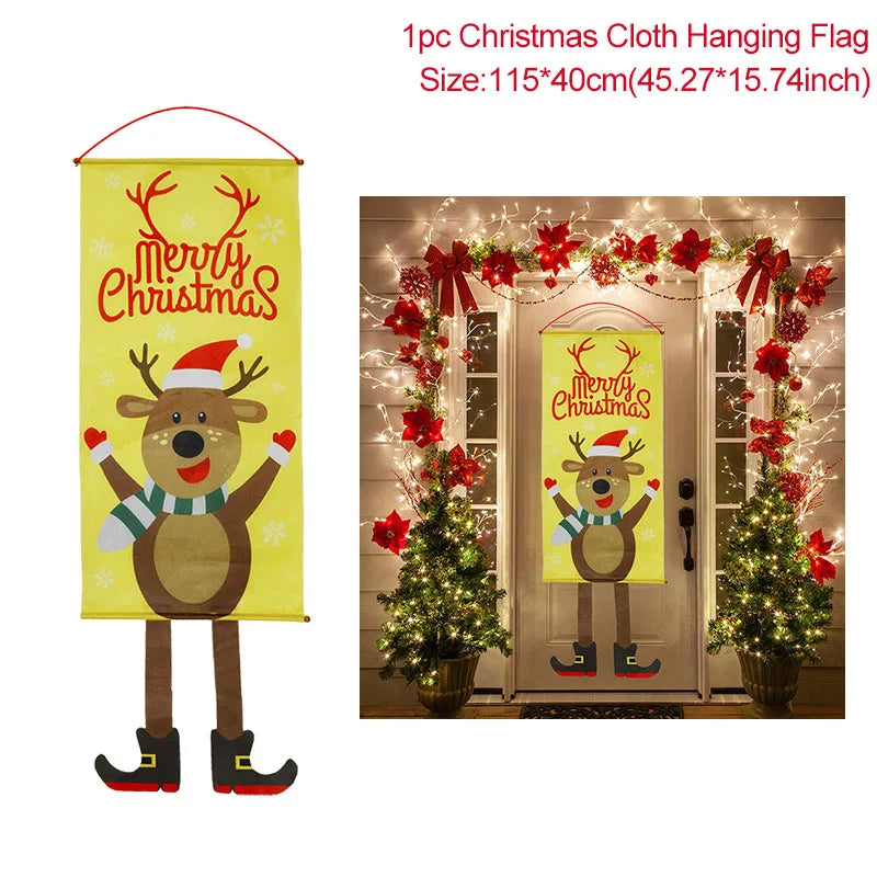 Rynx Merry Christmas Door Banner Hanging Decoration Christmas Decoration for Home Xmas Navidad Happy New Year