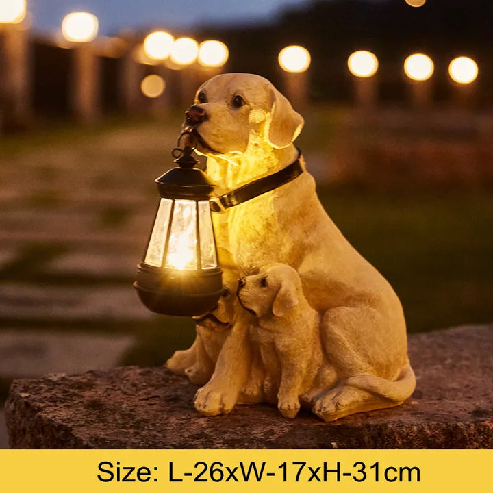 Lisslune | Solar-Powered Outdoor Resin Dog Statue Lamp