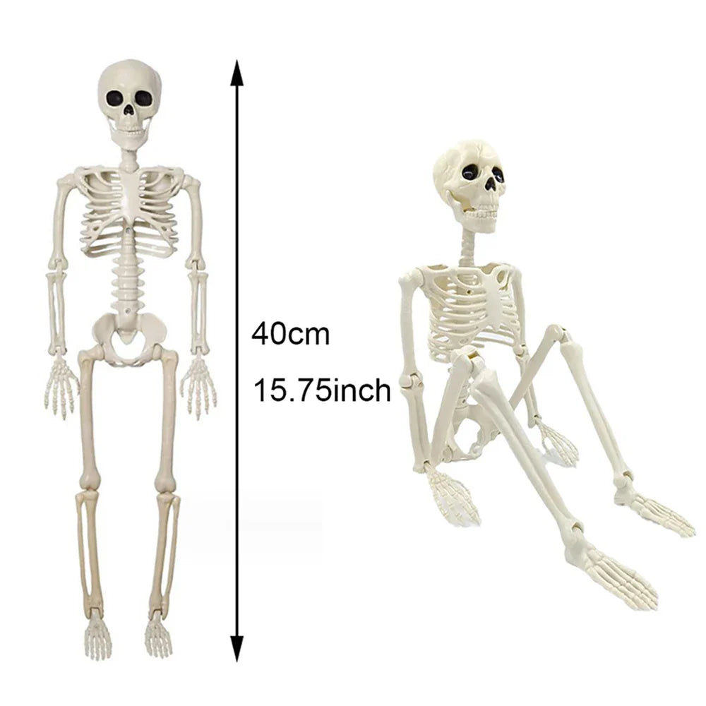 Rynx | 40cm Halloween Human Form Skeleton, Poseable Skeleton, Human Form Bones, Halloween Horror Decorations, Haunted House Horror Props