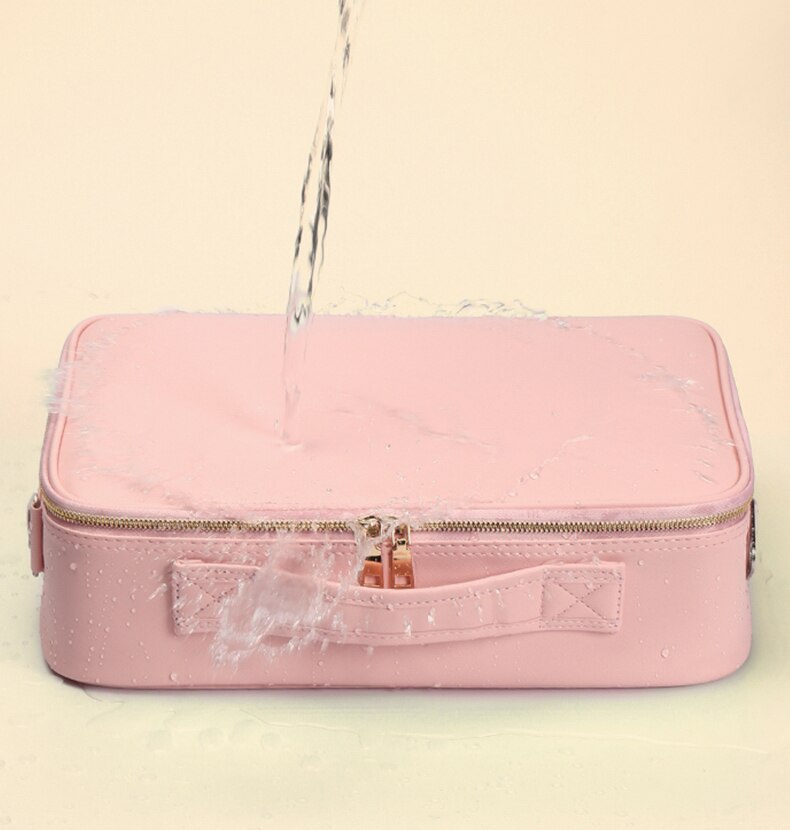Lisslune | Portable Travel Makeup Case with LED Mirror & Adjustable Light