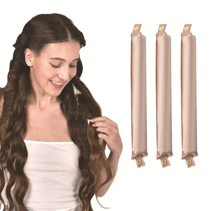 Rynx | No-Heat Flexi Curling Rod Curler for Sleeping Heatless Curlers for Hair Satin-covered Overnight Curlers Hair Rollers Hairband