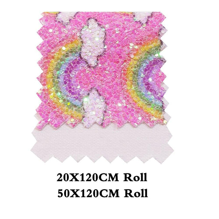 Lisslune | Glittering Rainbow Synthetic Leather Crafting Roll - Ignite Your Imagination with a Splash of Color