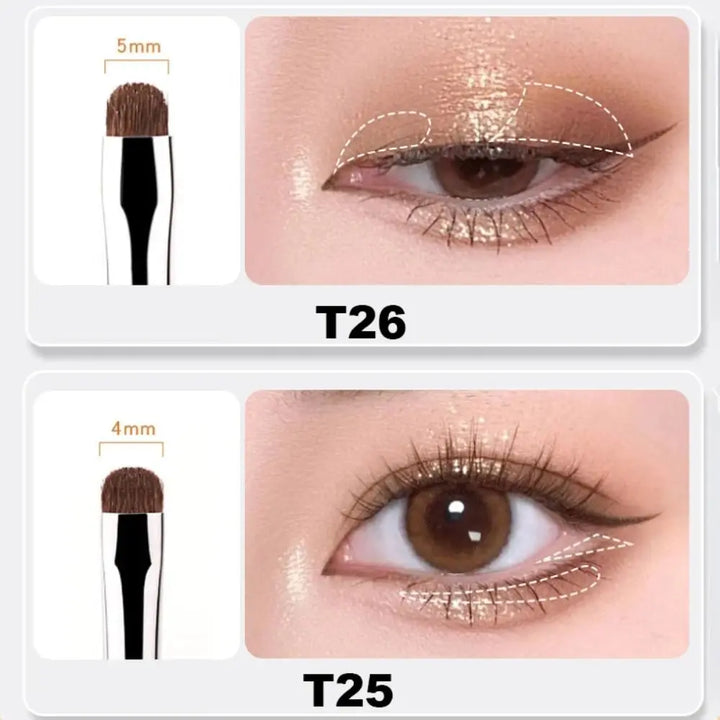 Rynx | 4Pcs Fine Eyeshadow Brushes Soft Smudge Eyeliner Smudge Makeup Brushes Eyelid Highlighter Lying Silk Moth Makeup Brush Tools