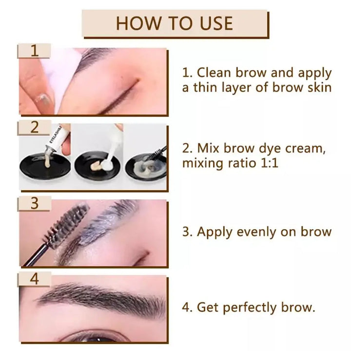 Rynx | Professional Henna Eyelash Eyebrow Color Tint 15-Minute Quick Tint Easy Dye Gel Eyelash Brown Black Shade Set