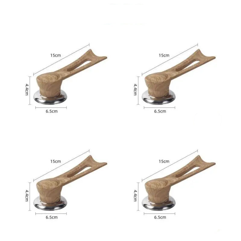 Lisslune | Replacement handle for pot lid – wood design with stainless steel base