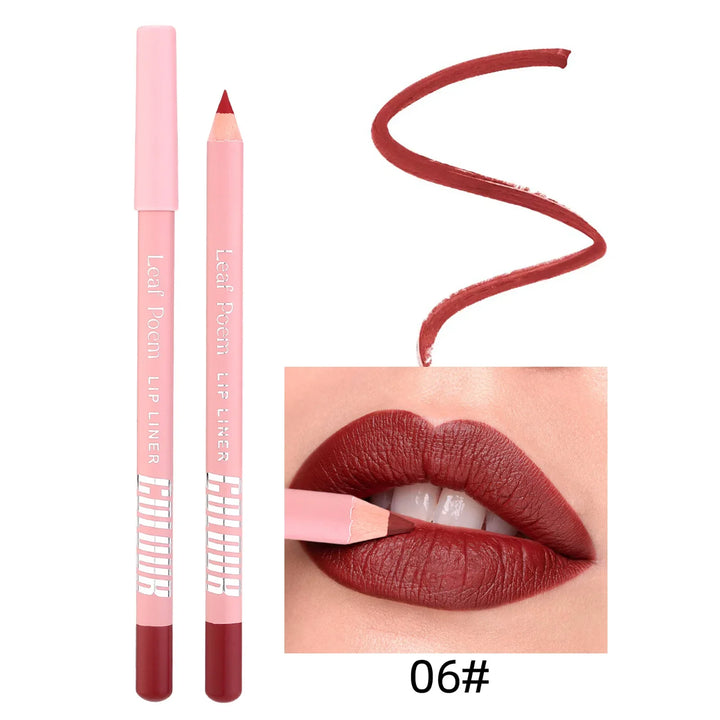 Rynx | 12 Color Matte Lipliner Pencil Waterproof Plumping Stain Lipstick Natural Nude Pink Lip Contours Pro Outline The Lips Contour Makeup