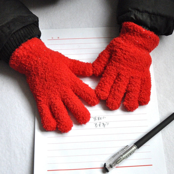 Lisslune | Fluffy children's wool gloves with individual fingers (5-10 years)