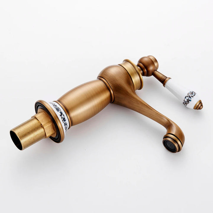 Lisslune | HeritageFlow – Vintage Bronze Faucet with Porcelain Handle