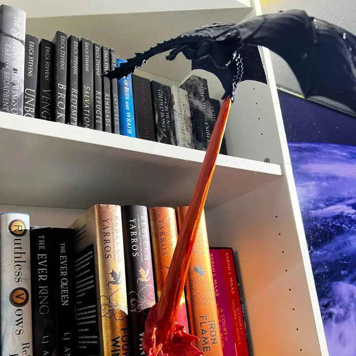 Rynx | 3D Dragon Flames Book Nook Decoration Creative Funny Spray Fire Dragon Bookshelf Ornament Halloween Birthday Gift Home Decor