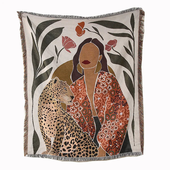 Lisslune | Jungle Cats Woven Throw Blanket
