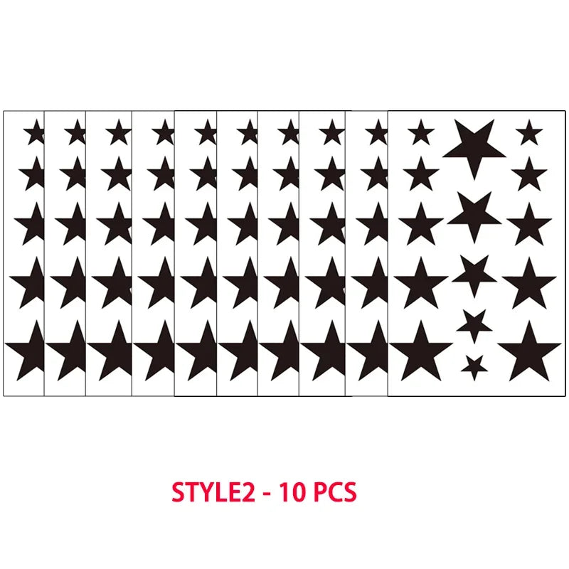 Rynx | Hollow Star Waterproof Temporary Tattoo Stickers Black Star Design Body Art Artificial Tattoo Wrist Ankle Artificial Tattoo Body Art Tools