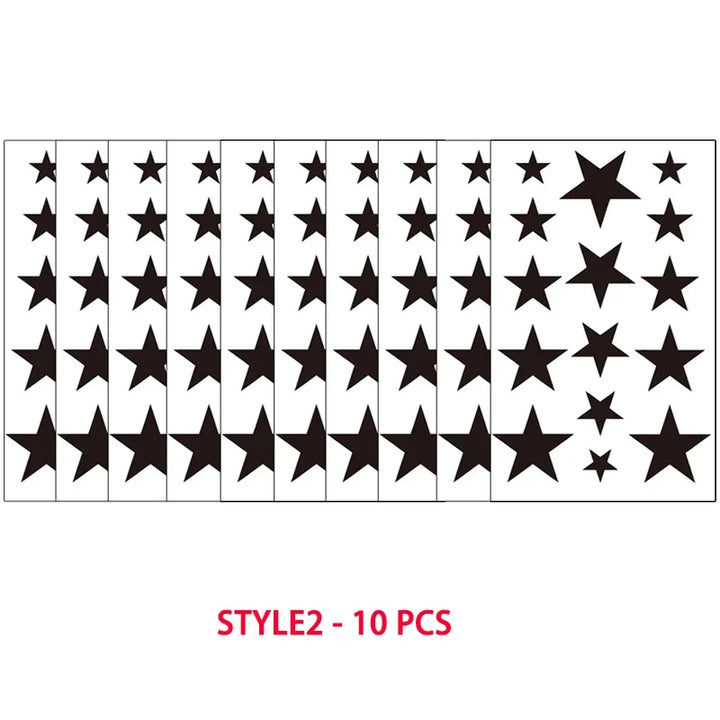 Rynx | Hollow Star Waterproof Temporary Tattoo Stickers Black Star Design Body Art Artificial Tattoo Wrist Ankle Artificial Tattoo Body Art Tools