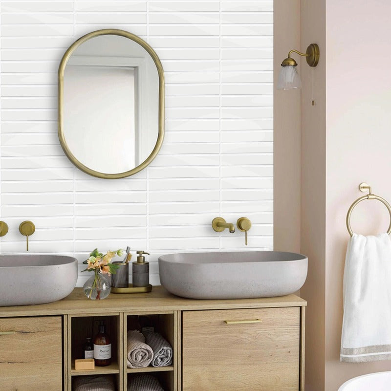 Lisslune | Self-adhesive 3D DIY Kit Kat tiles in glossy white