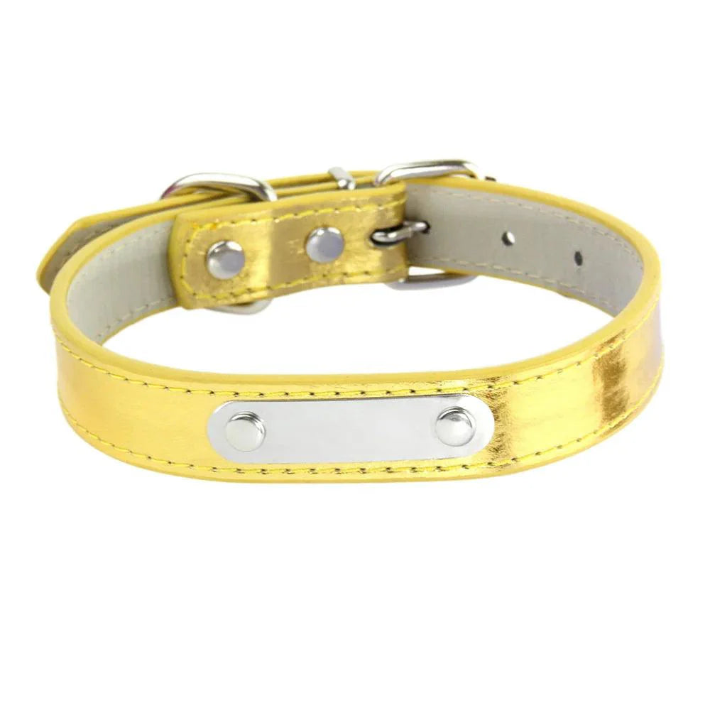 Lisslune | Glamorous Personalized Engraved Leather Dog Collar with Sparkling Accents