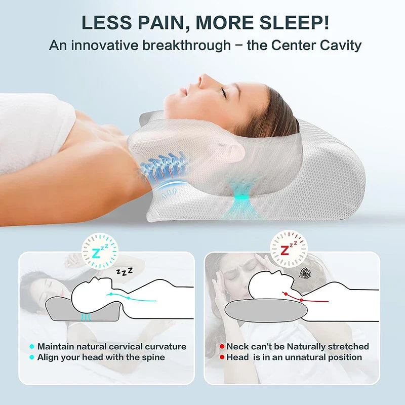 Lisslune | 2-in-1 Memory Foam Cervical Pillow with Ergonomic Contour Design – RestAlign