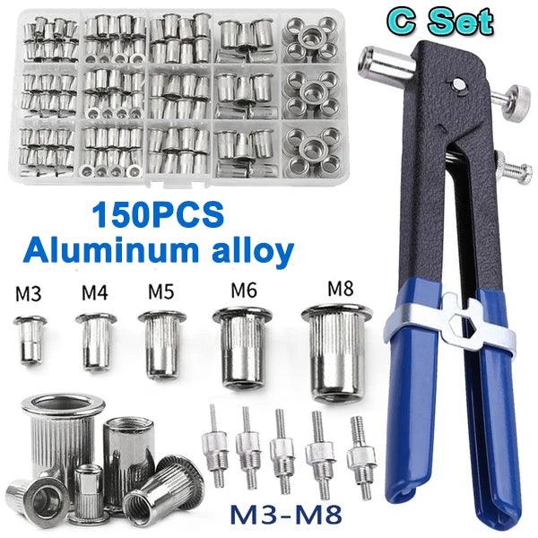 Lisslune | Ultimate Precision Rivet Nut Kit: Complete M3-M8 Stainless Steel & Aluminum Set
