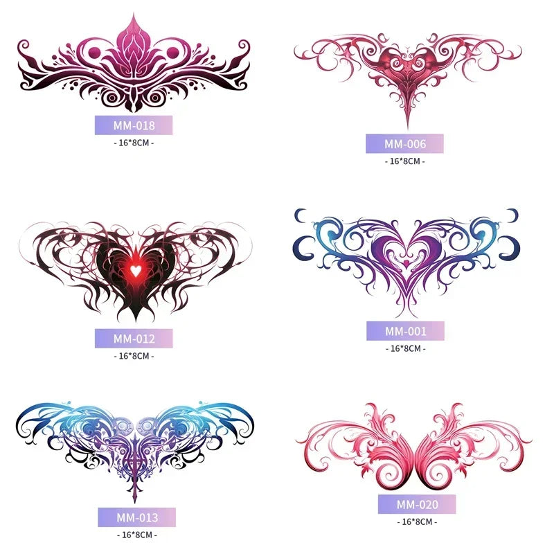 Rynx | 6-Piece Waterproof Tattoo Sticker Set Long-lasting Artificial Tattoo Girls 3D Artificial Sex Womb Tattoo for Women Temporary Abdomen섹스타투스티커 Product
