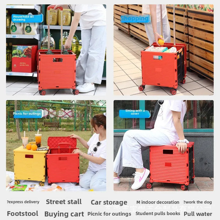 Lisslune | Folding Shopping Trolley with Silent Wheels – EasyCart