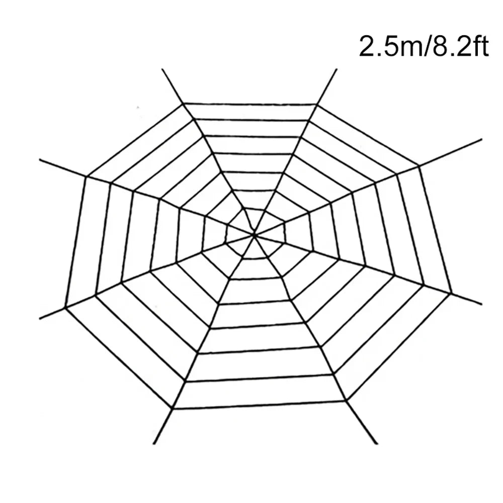 Rynx | 1.5/2.5 m Giant Spider Web Halloween Decorations, White Black Spider Web for Home, Large Horror Stretchable Spider Web for Outdoors