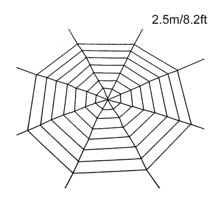 Rynx | 1.5/2.5 m Giant Spider Web Halloween Decorations, White Black Spider Web for Home, Large Horror Stretchable Spider Web for Outdoors