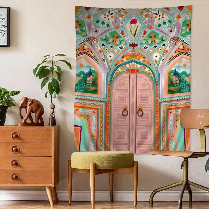 Lisslune | Peacock Palace Wall Tapestry