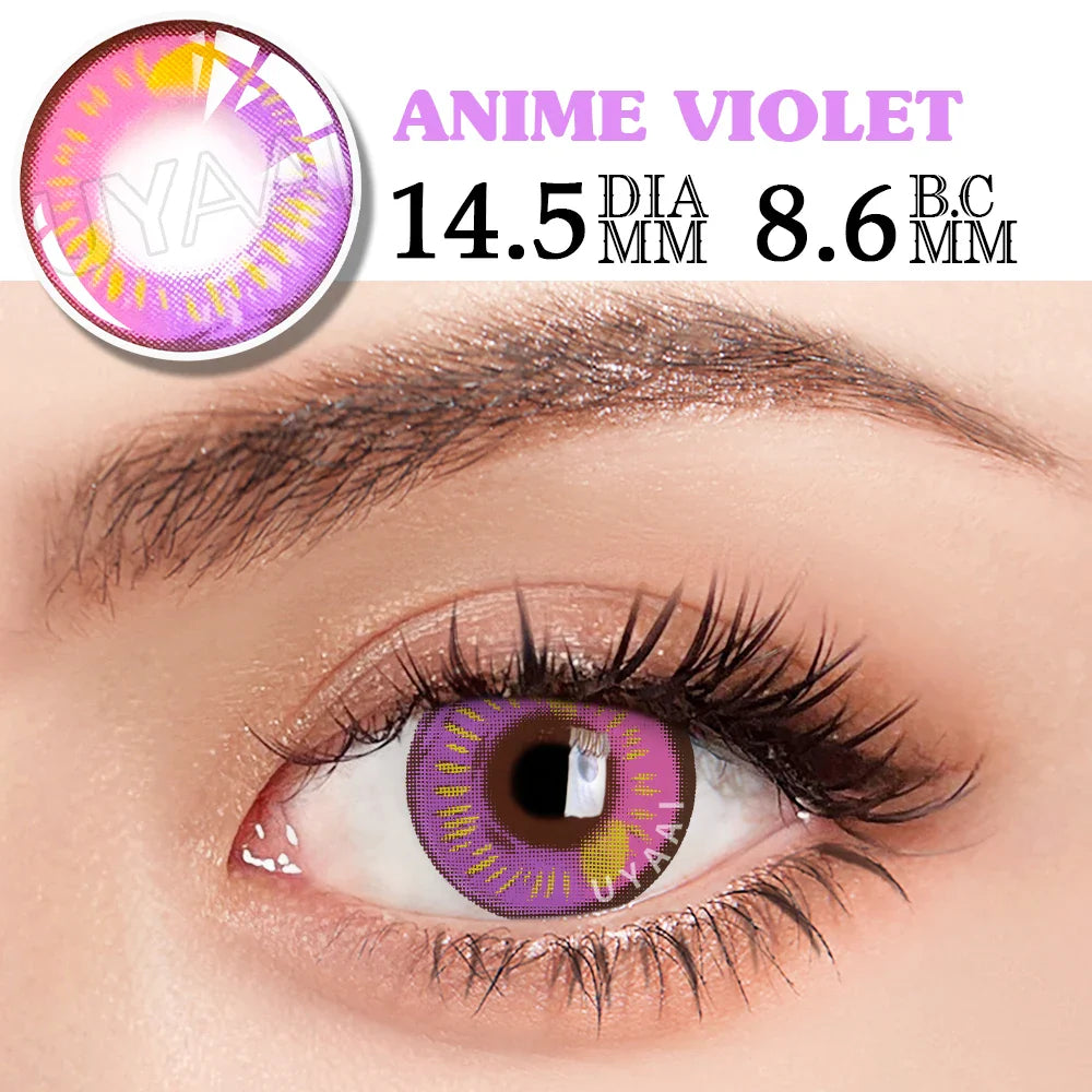 Rynx | 1 Pair Anime Pink Lenses for Eyes Cosplay Lenses for Halloween Nezuko Colorcon y2k Eye Contacts