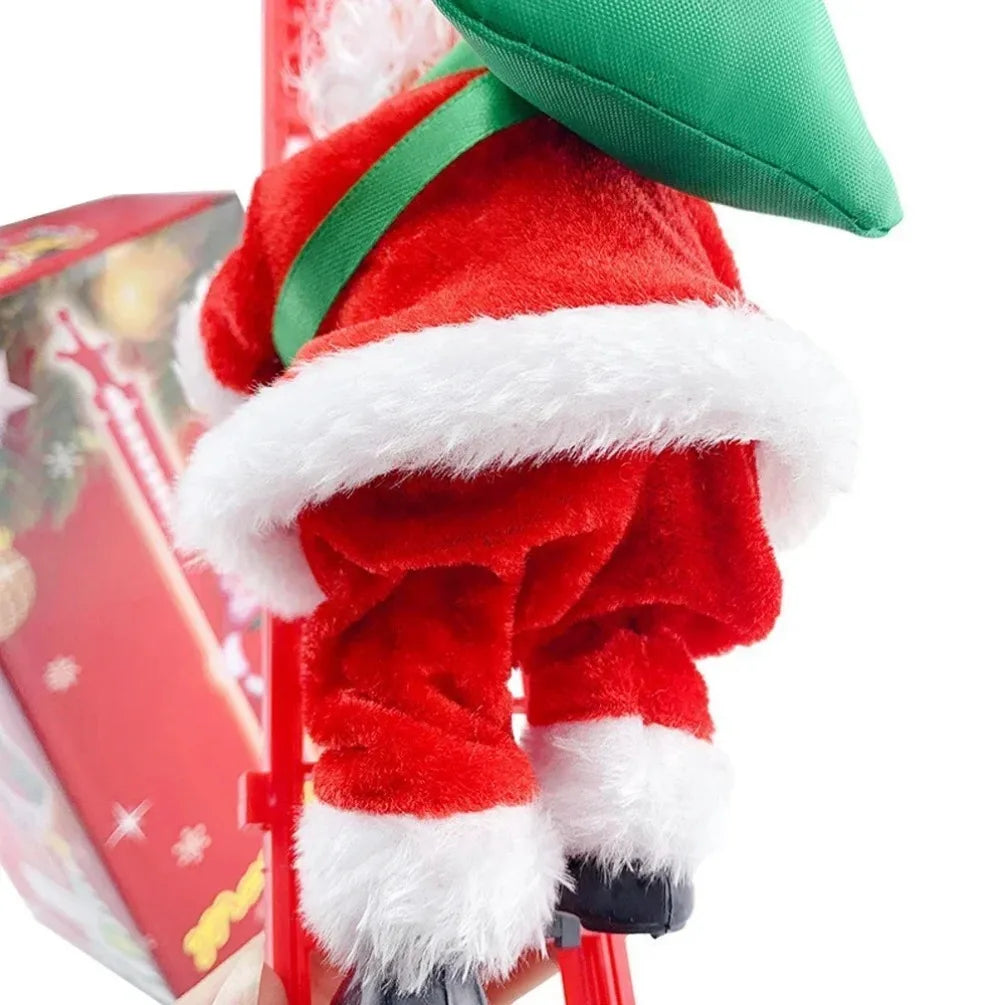 Rynx | Christmas ornament electric climbing ladder Santa music doll toy Christmas tree hanging decoration New Year gift for children