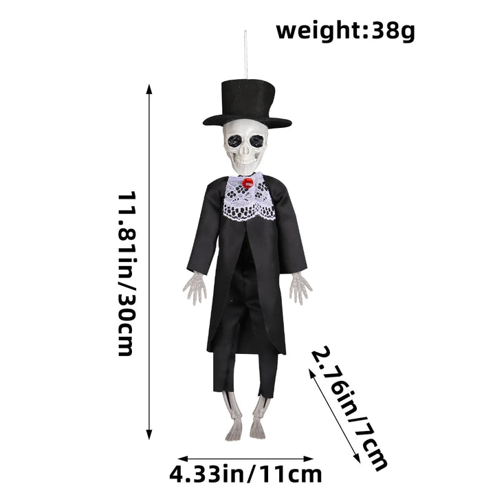 Rynx | Halloween Skeleton Bride Couple Hanging Decoration Figure Bar Home Party Indoor Wedding Statue Ornament Props Gifts Doll